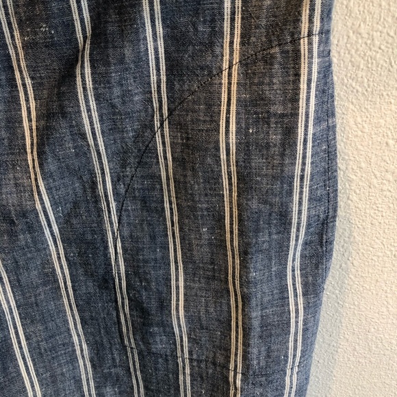 J Crew Striped Chambray Ruffle Neck Dress - Picture 7 of 7